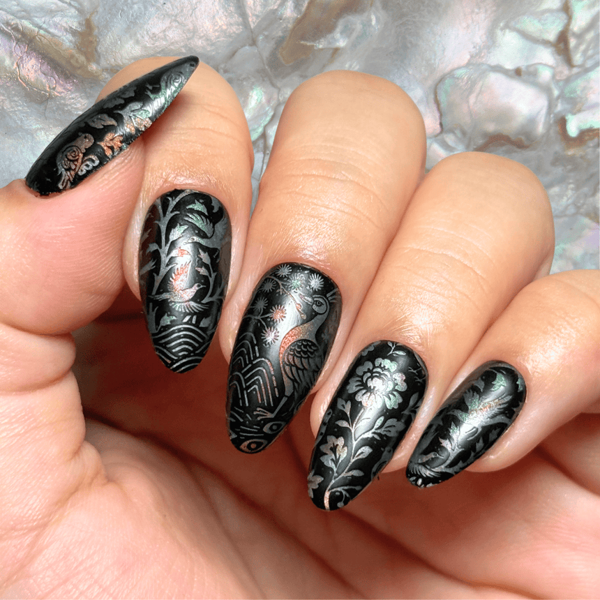Shell Inlay French (M689) - Nail Stamping Plate