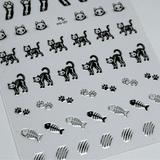 Skele-Cats (MS-137) - Nail Art Sticker