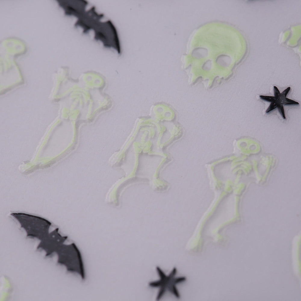 Skeleton Fun (TH-0871) - Glow In The Dark Nail Art Sticker Sheet