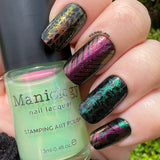 Fish Scale (B476) - Aurora Duochrome Green to Pink Stamping Polish