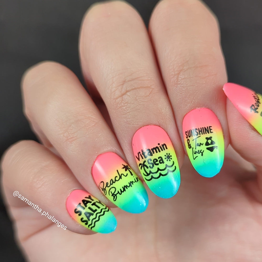 Suns out Buns out (M523) - Nail Stamping Plate