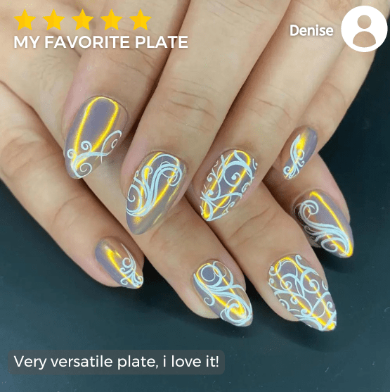 Swirls (M357) - Nail Stamping Plate