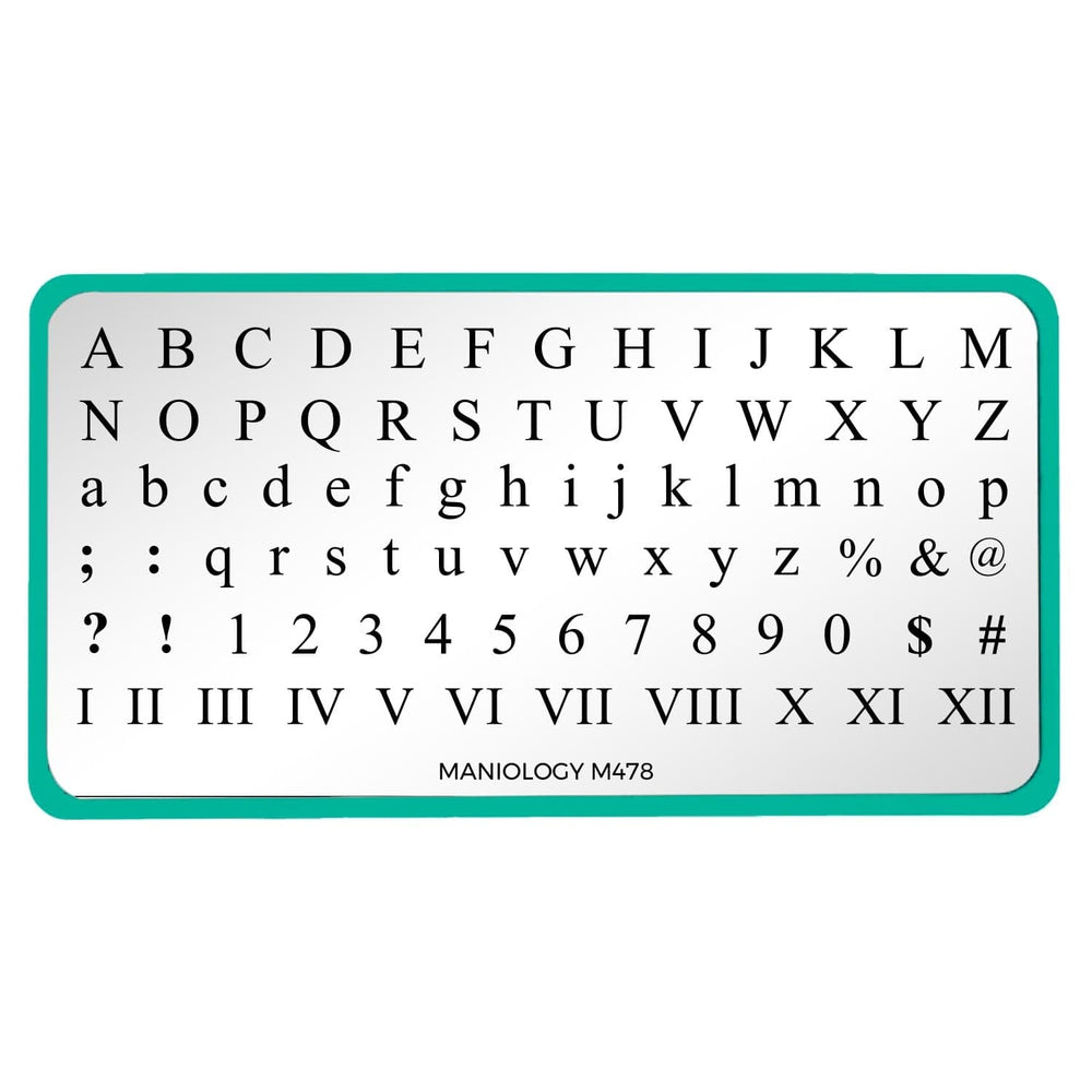 Times New Roman Font (M478) - Nail Stamping Plate