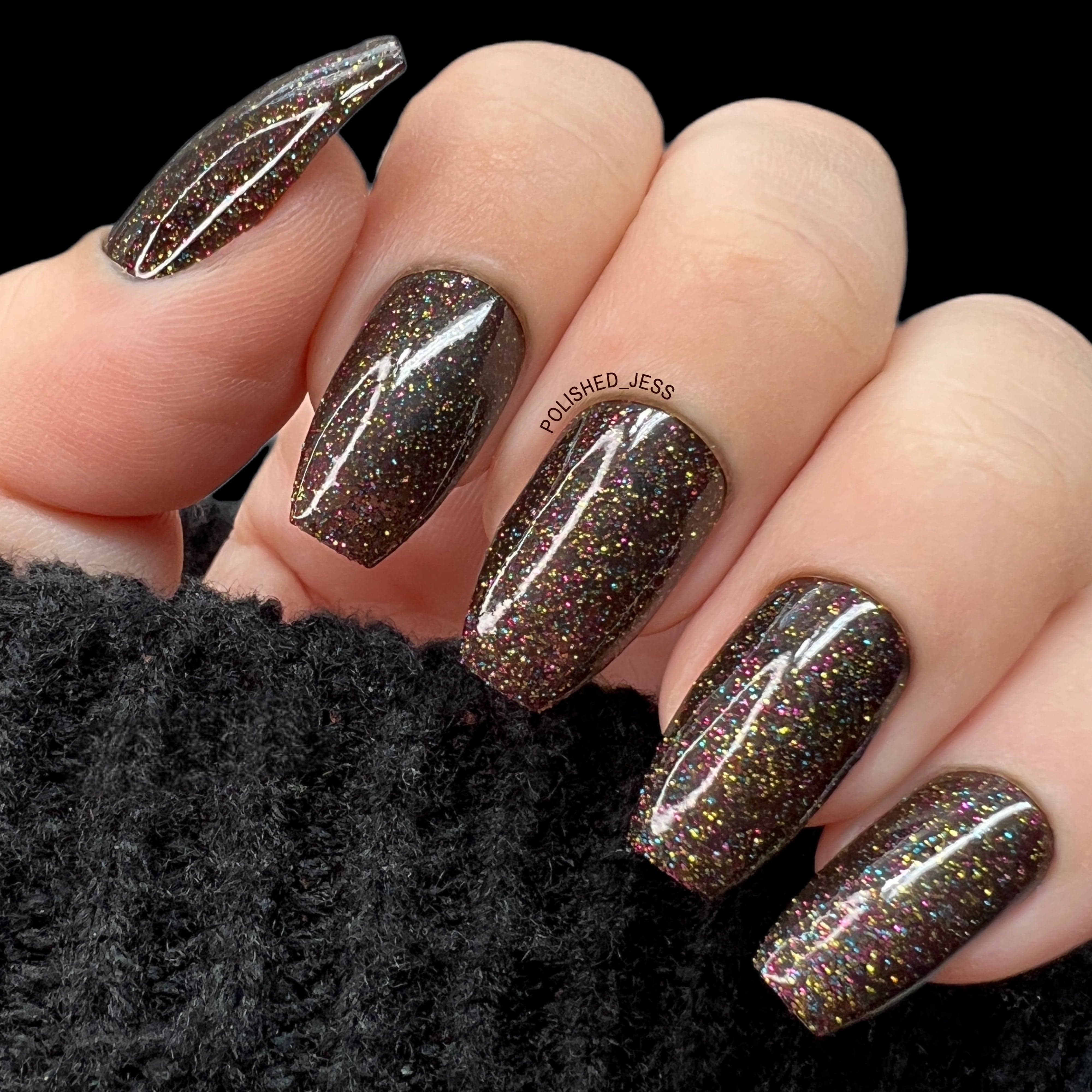 Hollywood Semi Sheer Black Glitter Nail Polish | Maniology