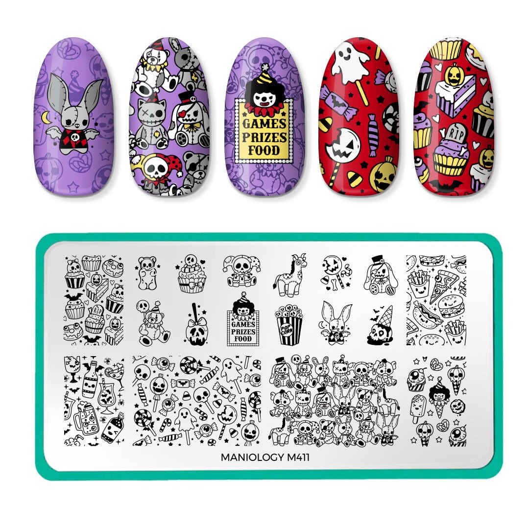 Maniology Halloween Limited Edition Nail Stamping Starter Kit (Plate,  Polish, Top Coat, Stamper and Scraper Card)