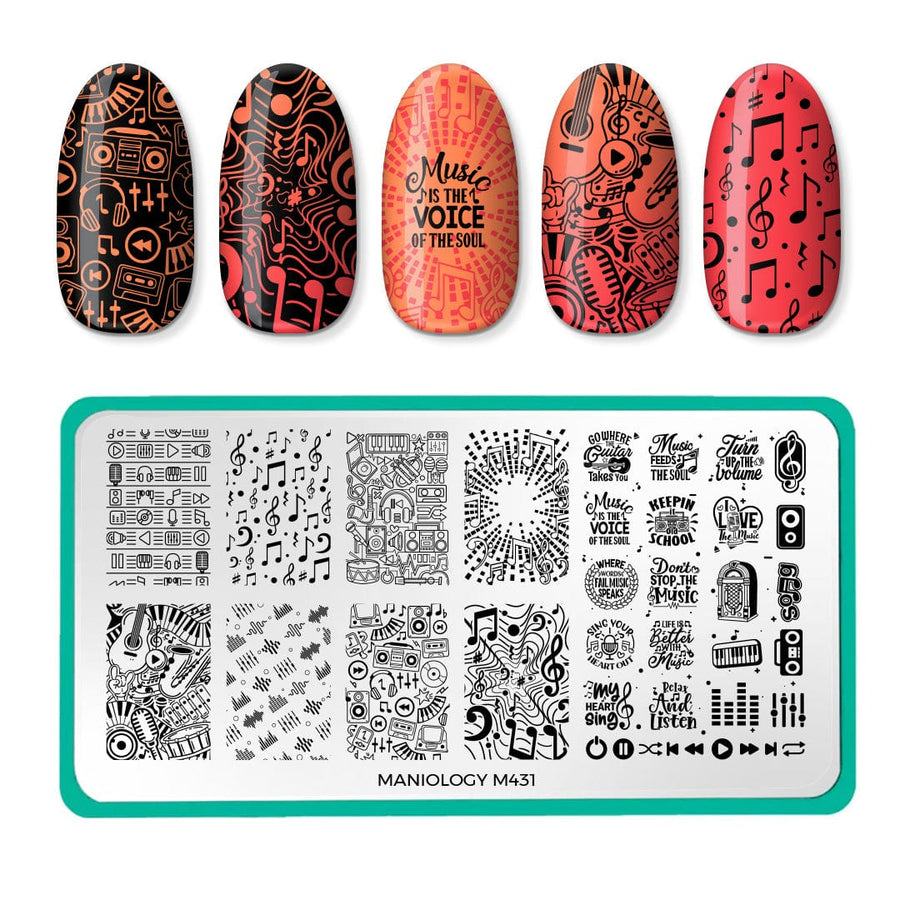 Turn Up The Volume (M431) - Nail Stamping Plate