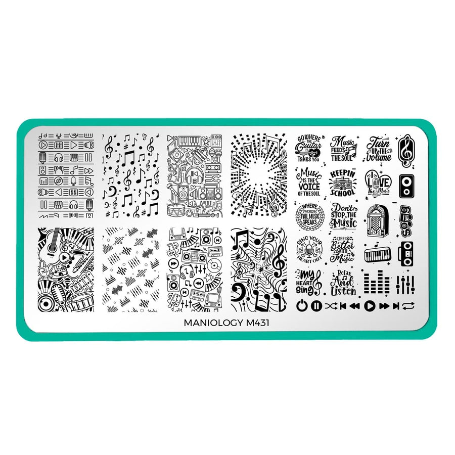 Turn Up The Volume (M431) - Nail Stamping Plate