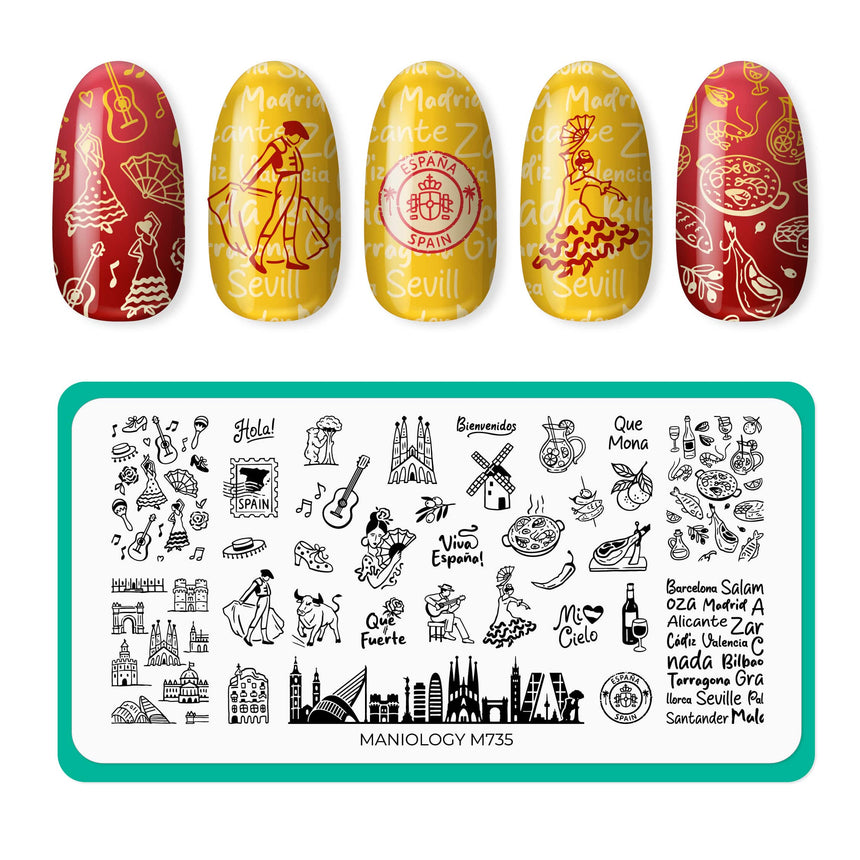 Welcome to Spain (M735) - Nail Stamping Plate