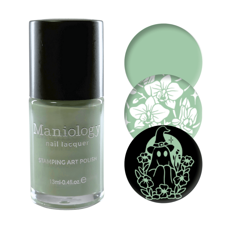 Withered Beauty: Cursed Vines (B559) - Green Pearl Cream Stamping Polish