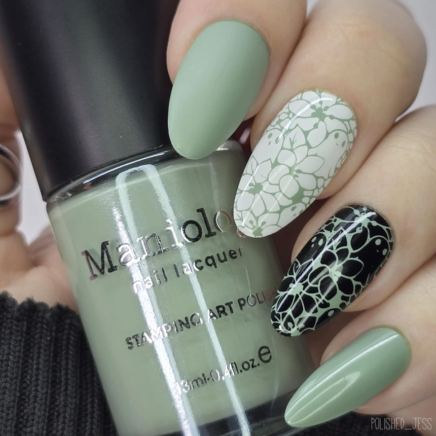 Withered Beauty: Cursed Vines (B559) - Green Pearl Cream Stamping Polish