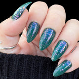 Woodland Walk: Ivy League (P154) - Green Jelly Flakies Nail Polish