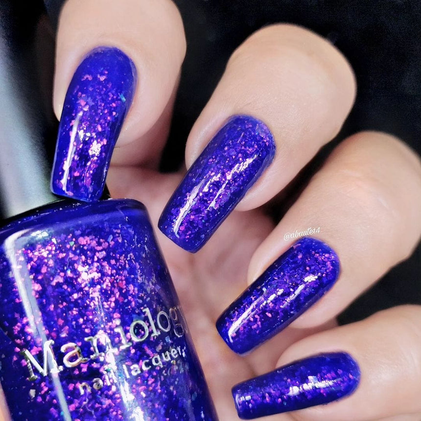 Woodland Walk: Northlight (P156) - Royal Blue Jelly Flakies Nail Polish