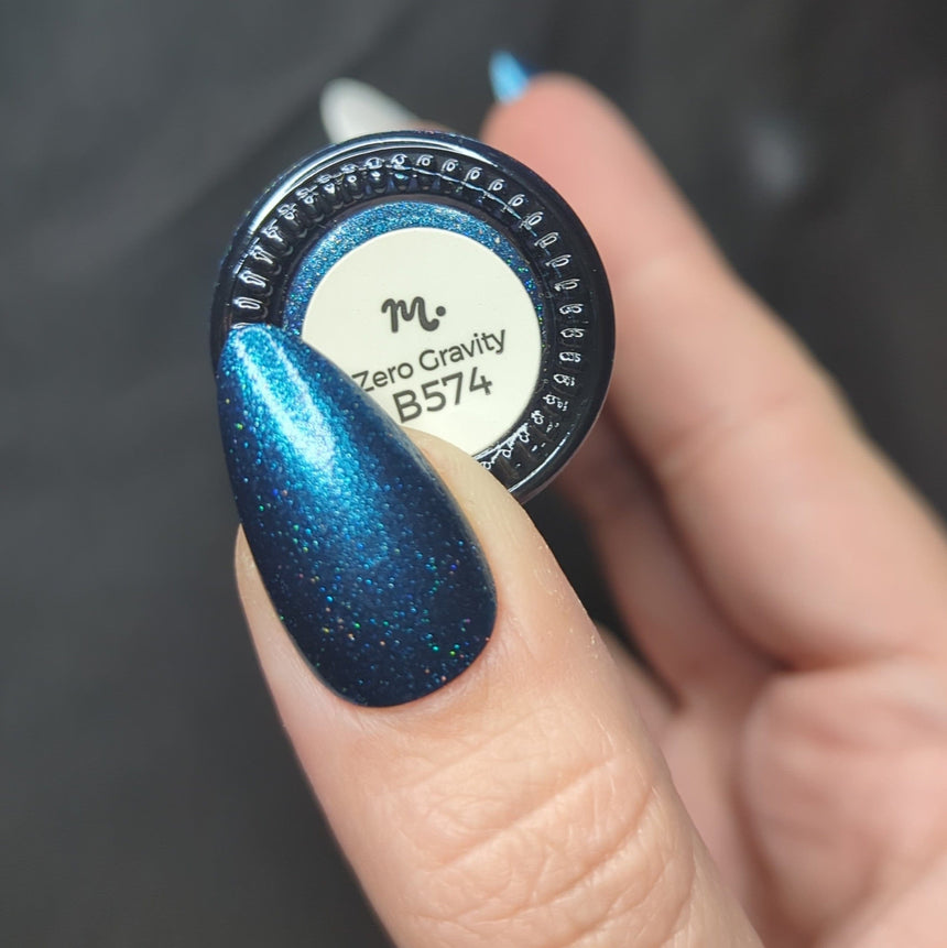 Zero Gravity (B574) - Metallic Blue with Holo Glitter Stamping Polish