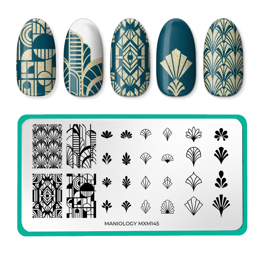 Art Deco: Gilded Glamour (MXM145) - Nail Stamping Plate