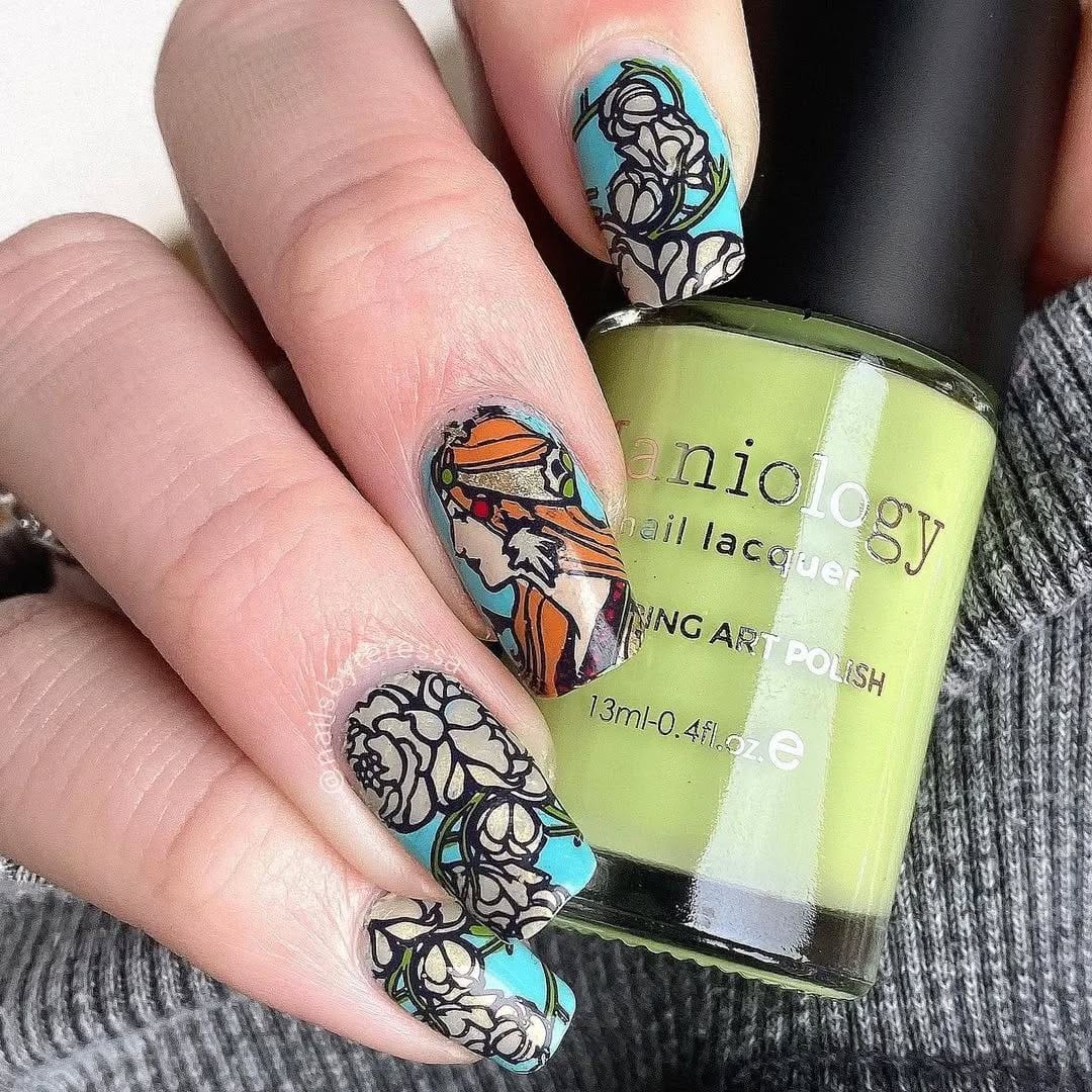 Art Nouveau: Floral Muse (MXM071) - Nail Stamping Plate