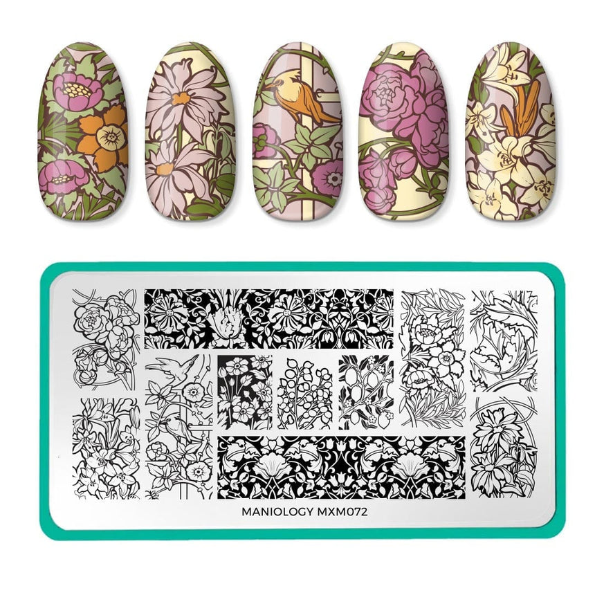 Art Nouveau: Tangled in Bloom (MXM072) - Nail Stamping Plate