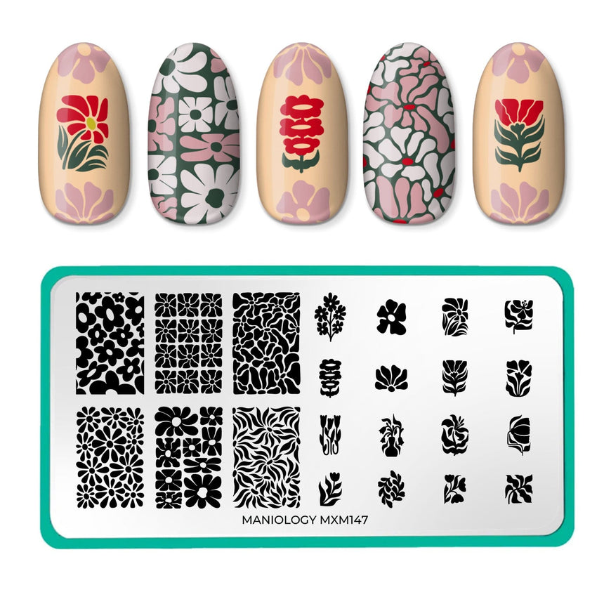 Bloom Revival: Petal Pulse (MXM147) - Nail Stamping Plate