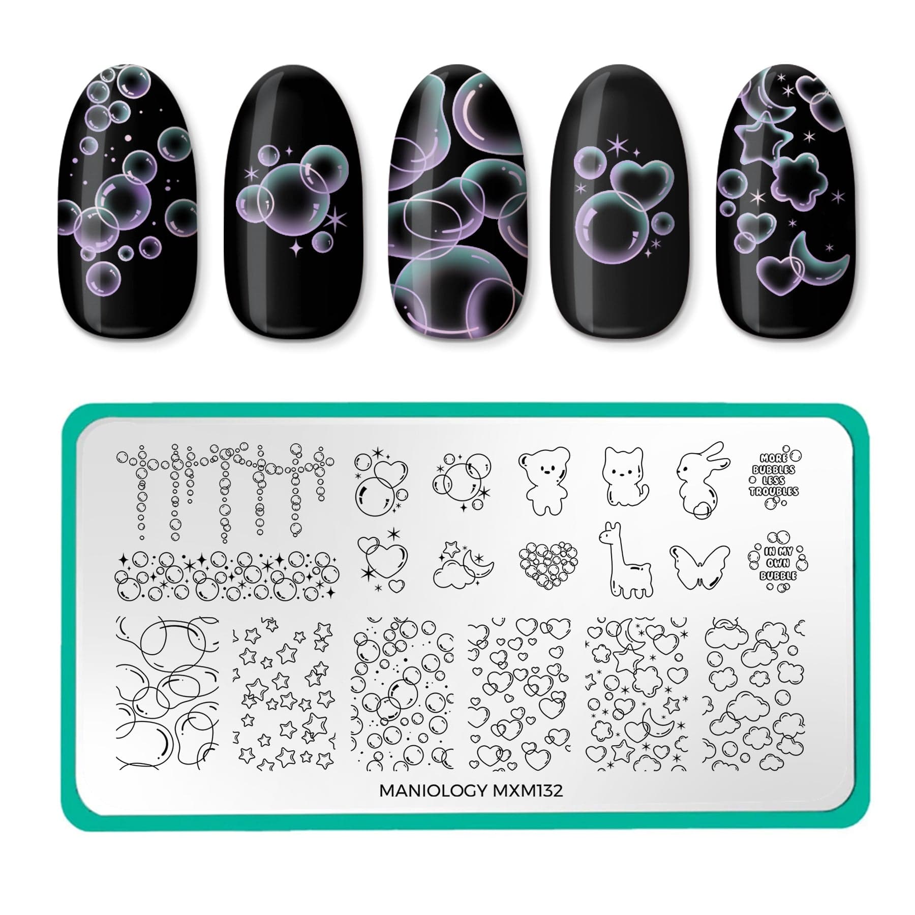 handmade mani様 Bubble Pop: Bubble Buddies (MXM132) - Nail Stamping Plate – Maniology