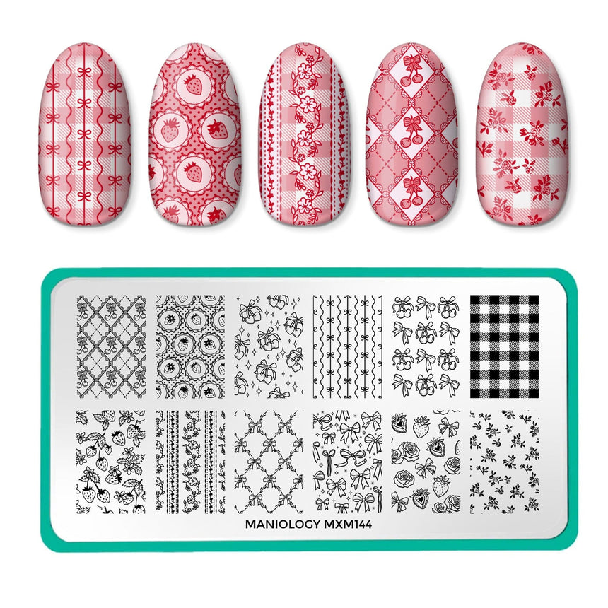 Coquette Valentines: Laced in Love (MXM144) - Nail Stamping Plate