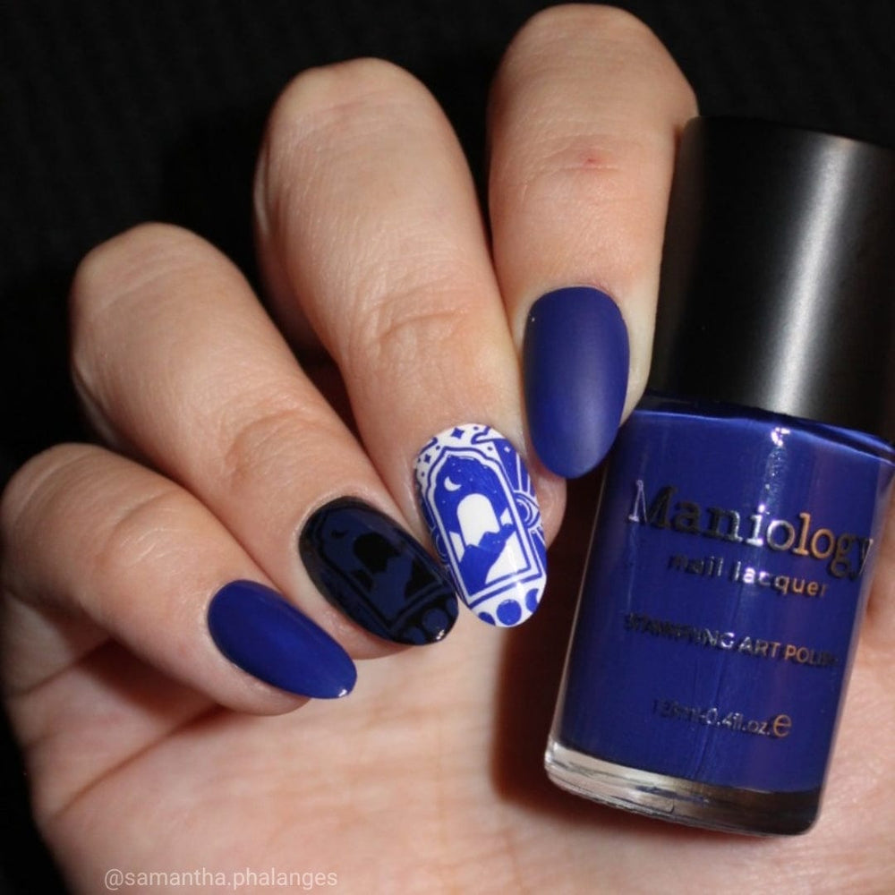 Bluebeam (B536) - Cream Electric Blue Stamping Polish