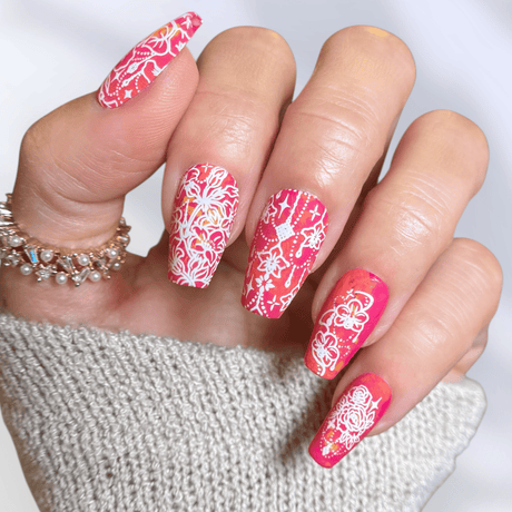 Garden Gems: Gemstone Bouquet (MXM175) - Nail Stamping Plate