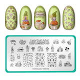 Garden Gnomes: Gnome Sweet Gnome (MXM113) - Nail Stamping Plate