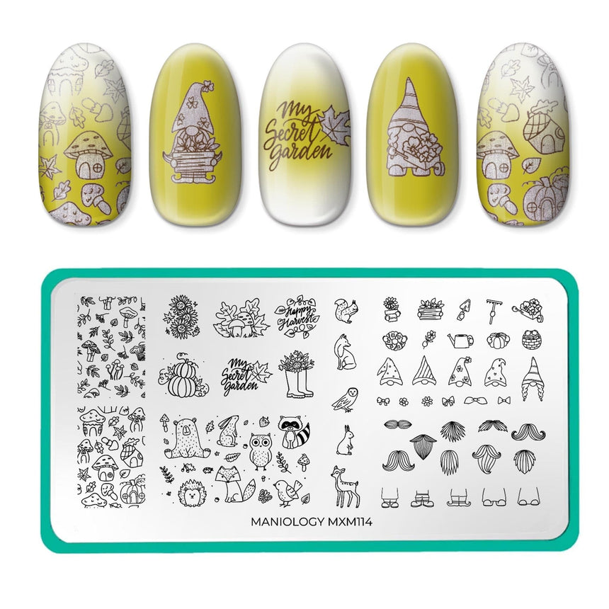 Garden Gnomes: Tales from Toadstool (MXM114) - Nail Stamping Plate