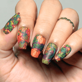 Golden Harvest: Scroll & Season (MXM162) - Nail Stamping Plate