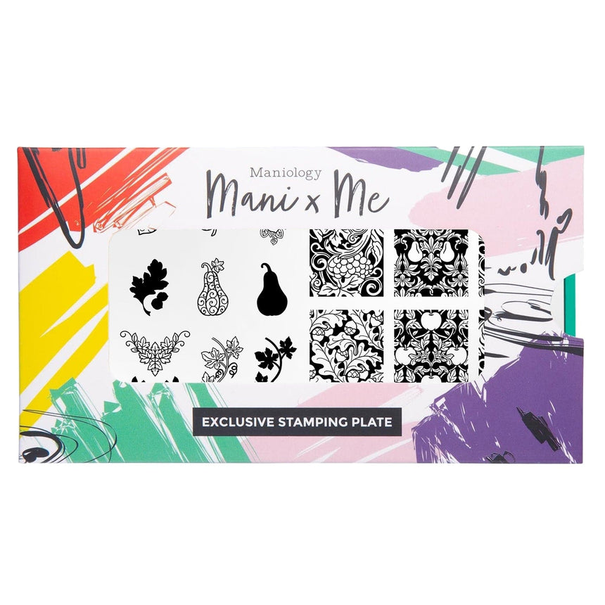 Golden Harvest: Scroll & Season (MXM162) - Nail Stamping Plate