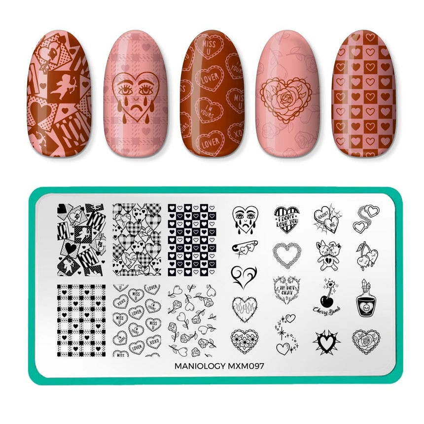 Hearts & Chains: Heartcrafted (MXM097) - Nail Stamping Plate