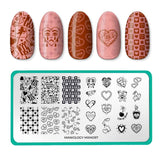 Hearts & Chains: Heartcrafted (MXM097) - Nail Stamping Plate