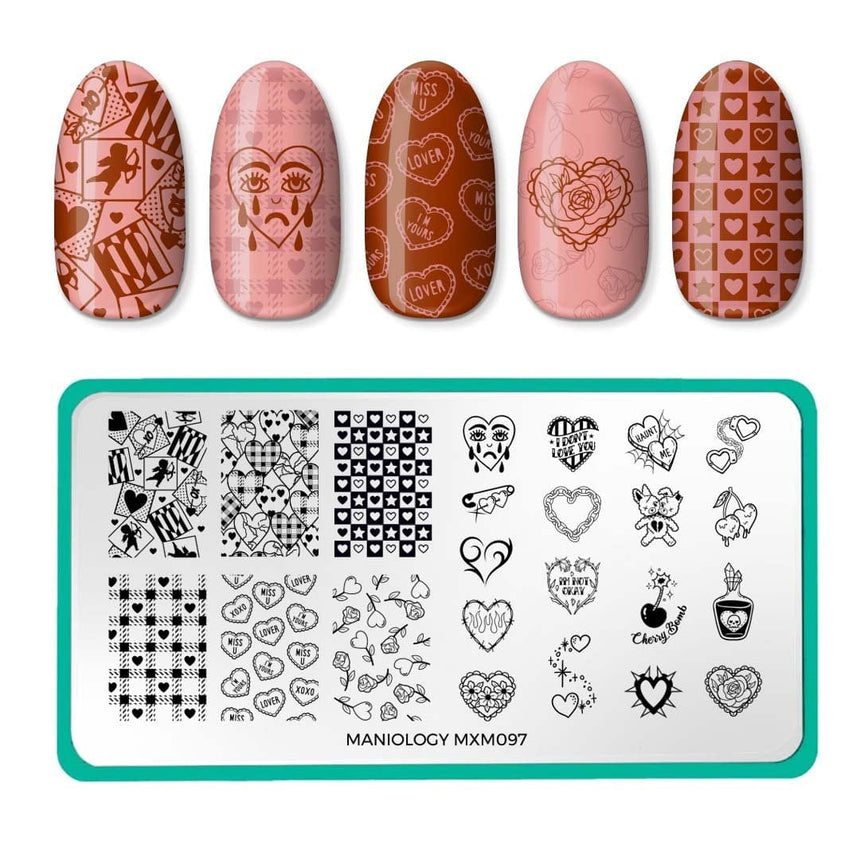 Hearts & Chains: Heartcrafted (MXM097) - Nail Stamping Plate