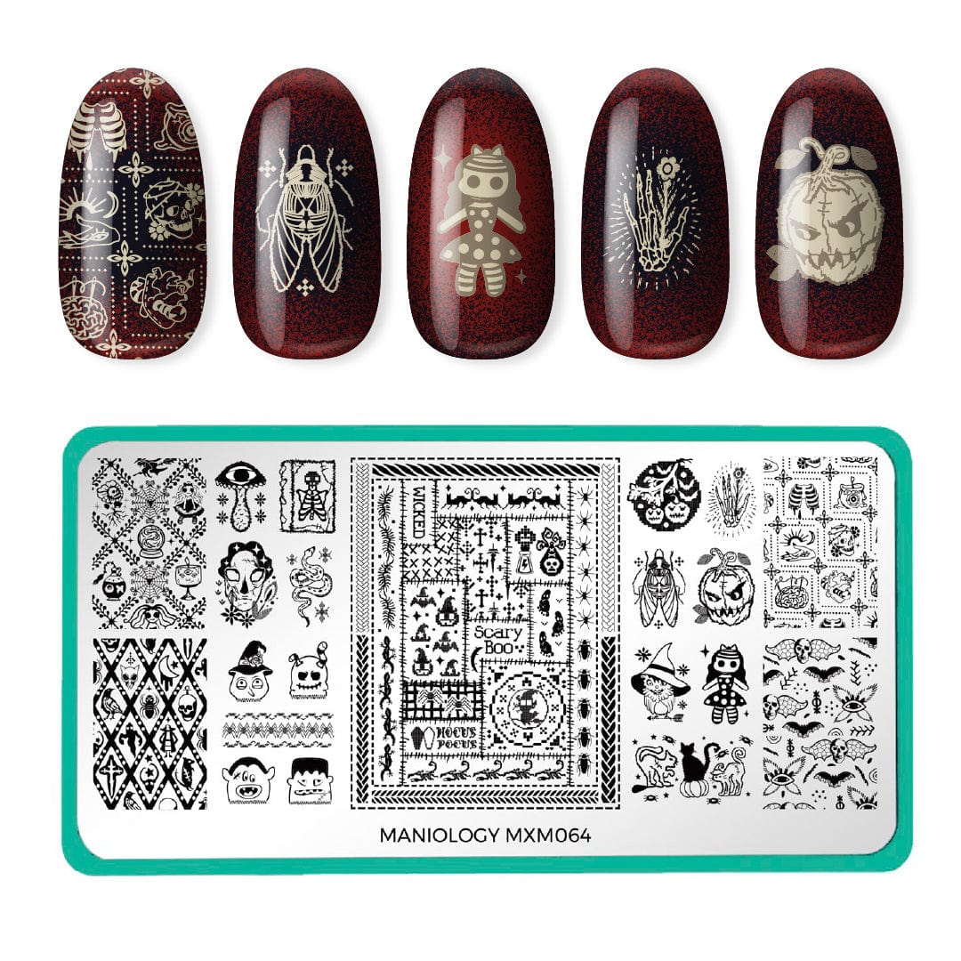 Pins & Needles: Pins & Hexes (MXM064) - Nail Stamping Plate