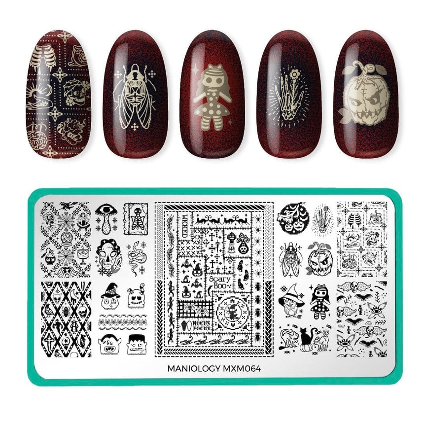 Pins & Needles: Pins & Hexes (MXM064) - Nail Stamping Plate