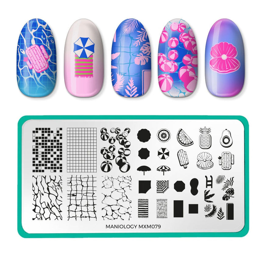 Pool Party: Lap Life (MXM079) - Nail Stamping Plate