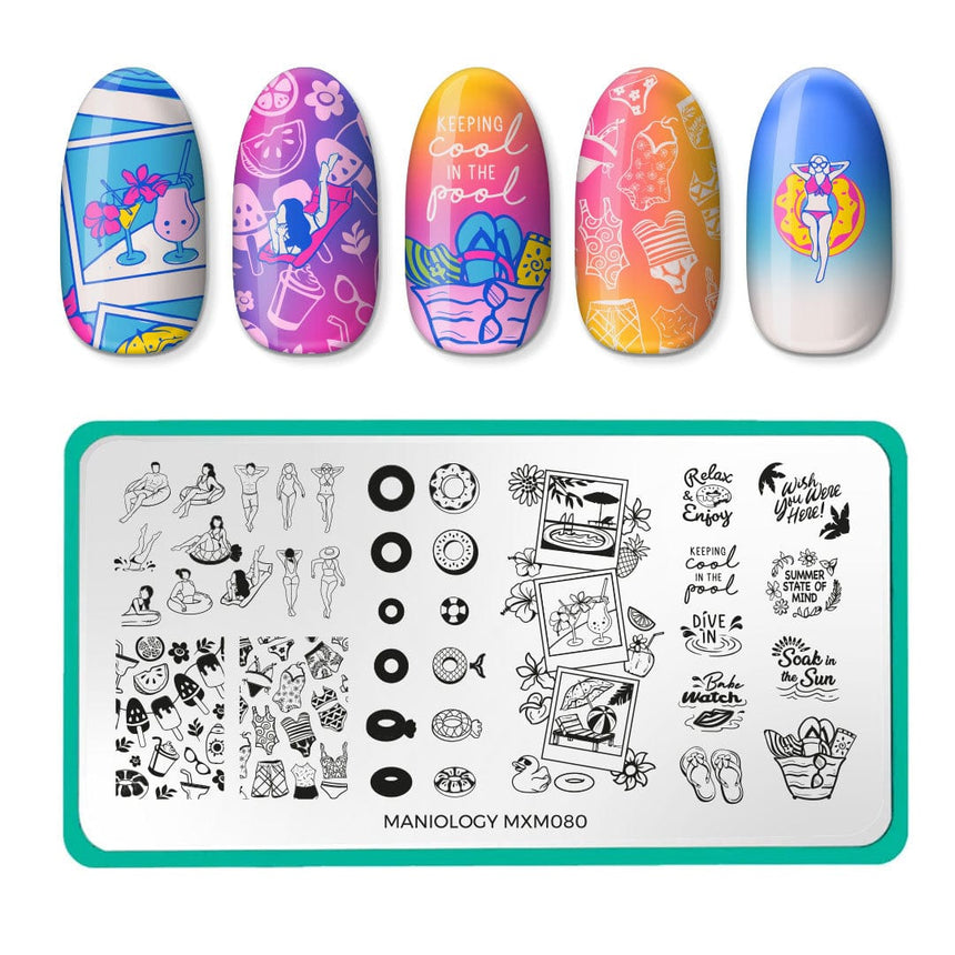 Pool Party: Swim Club (MXM080) - Nail Stamping Plate