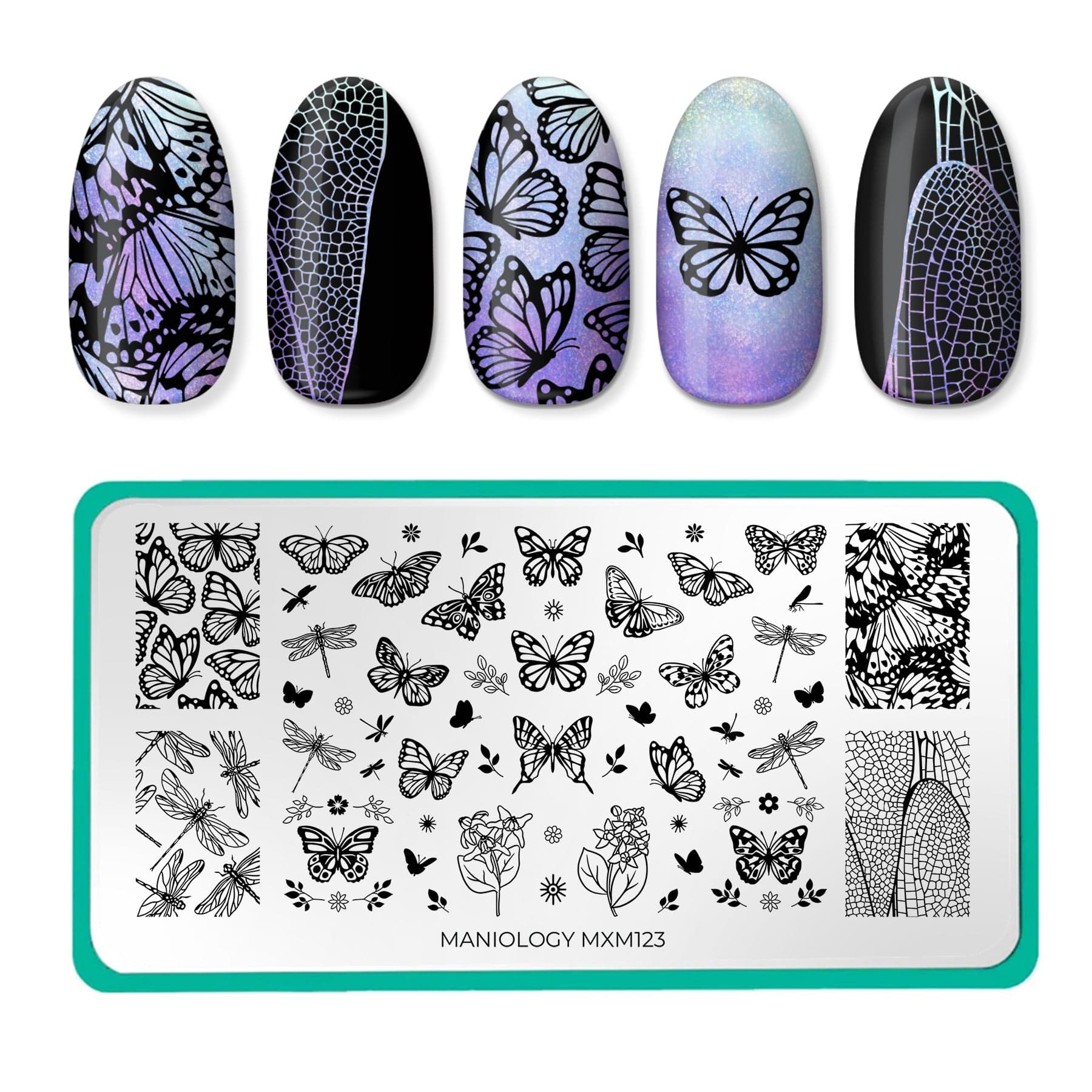 Sky Dancers: Flutter Pirouette (MXM123) - Nail Stamping Plate