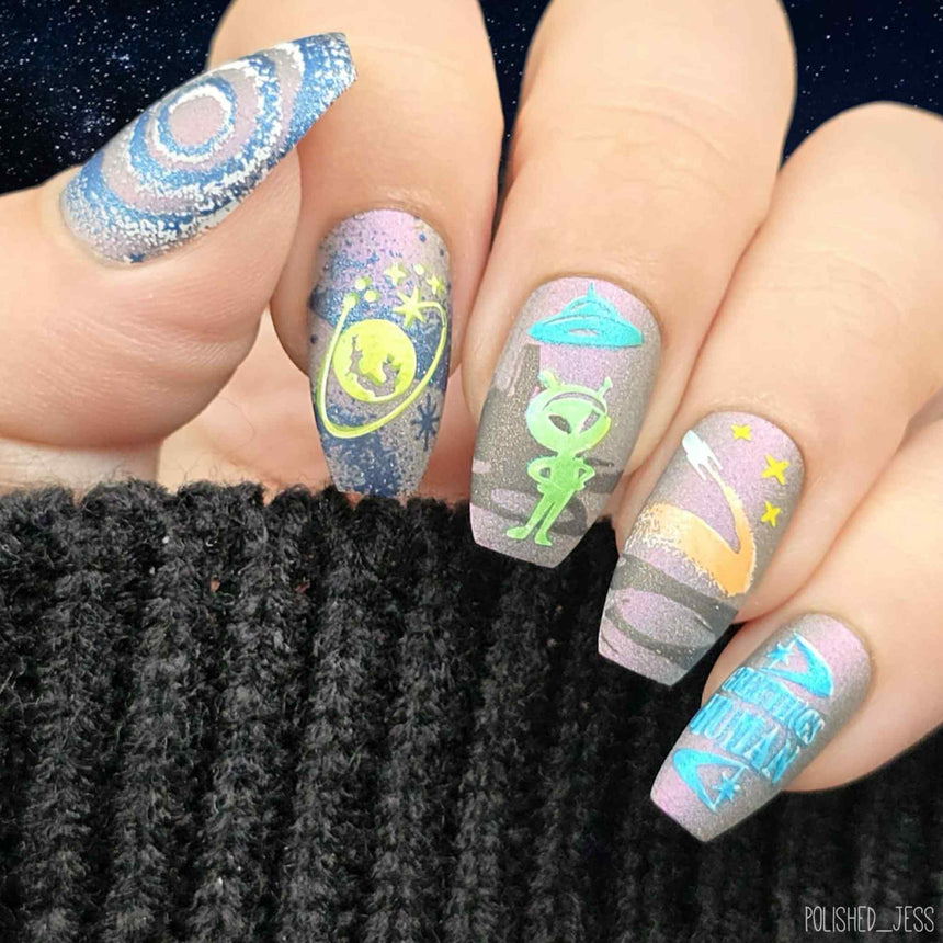 Space Age: Rocket Blast (MXM165) - Nail Stamping Plate