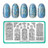 Stained Glass: Petal Pane (MXM056) - Nail Stamping Plate