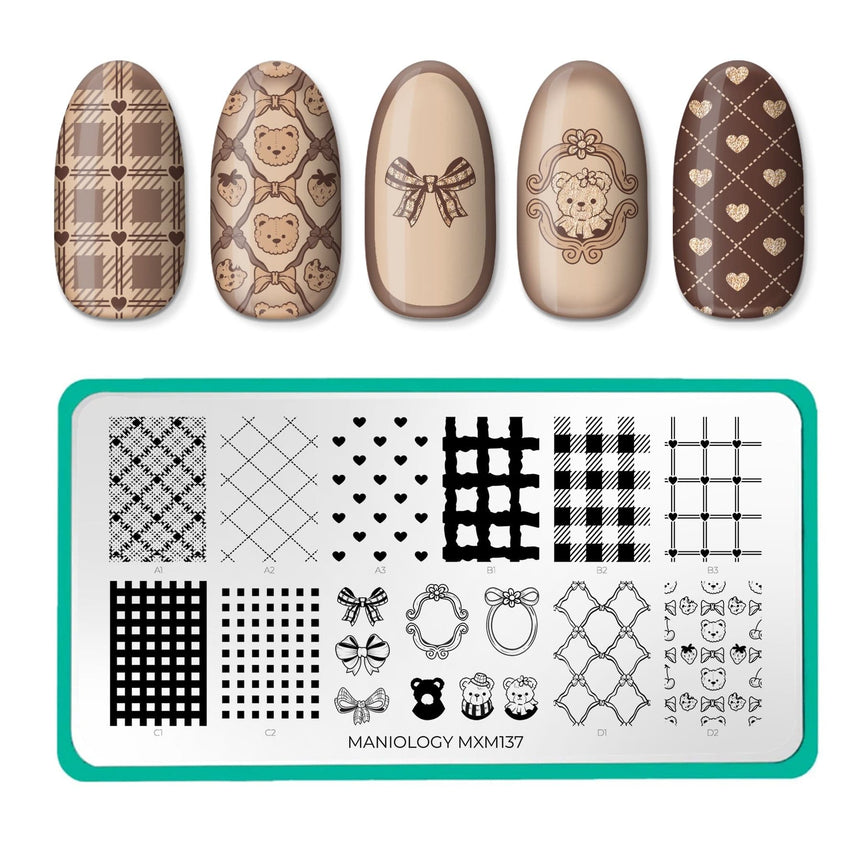 Teddy and Me: Bear Necessities (MXM137) - Nail Stamping Plate