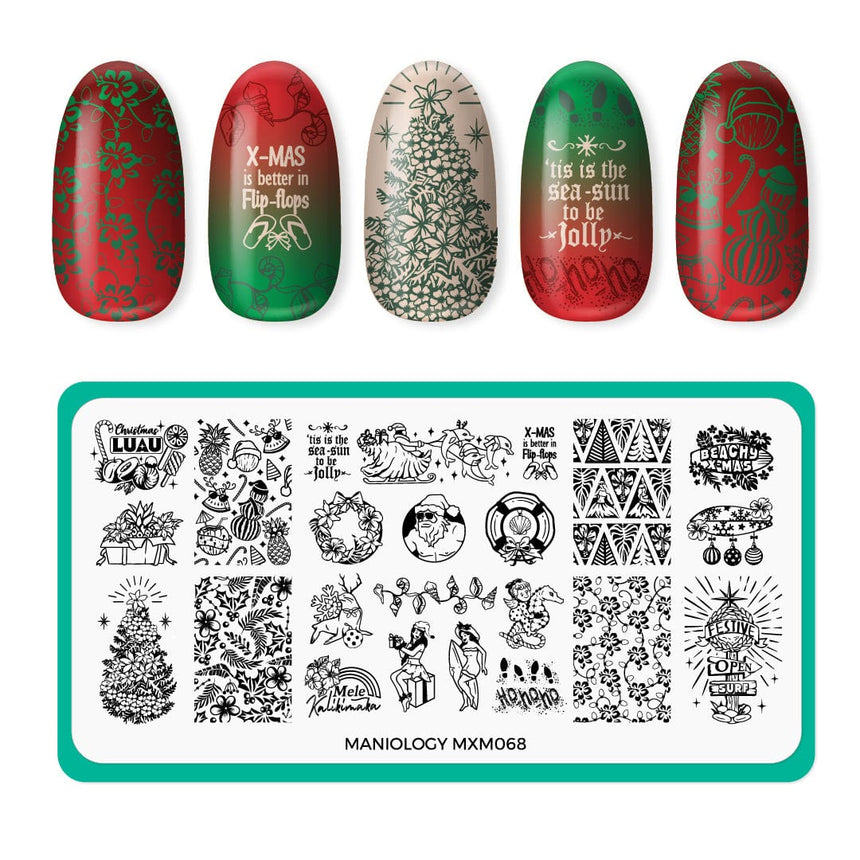 Tropical Holiday: Deck the Palms (MXM068) - Nail Stamping Plate
