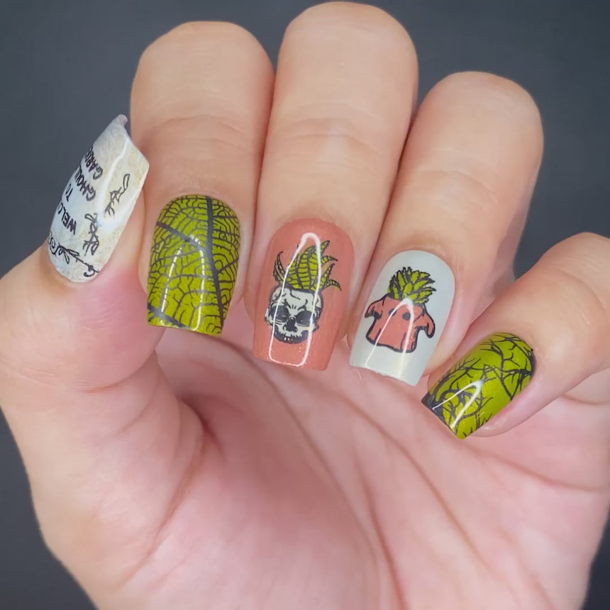 Ghoulish Garden (M324) - Nail Stamping Plate
