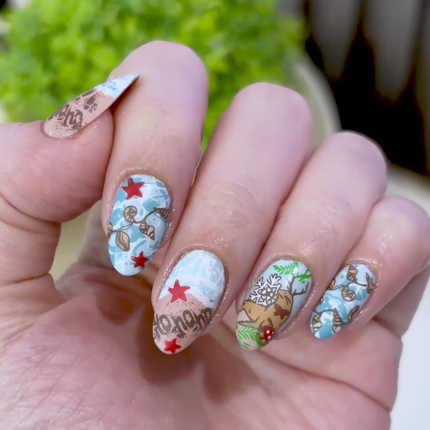 Tropical Holiday: Deck the Palms (MXM068) - Nail Stamping Plate