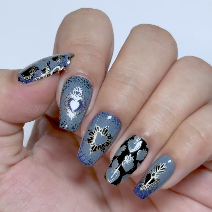 Heart to Heart (M697) - Nail Stamping Plate