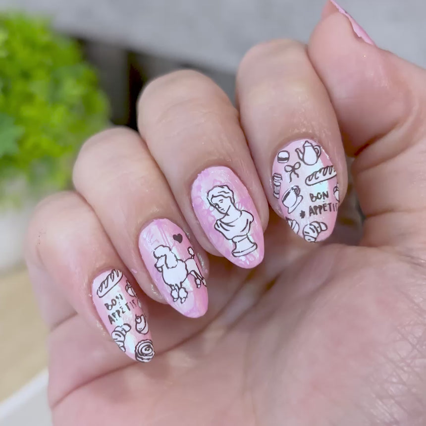 Bonjour, Mon Cheri (M730) - Nail Stamping Plate