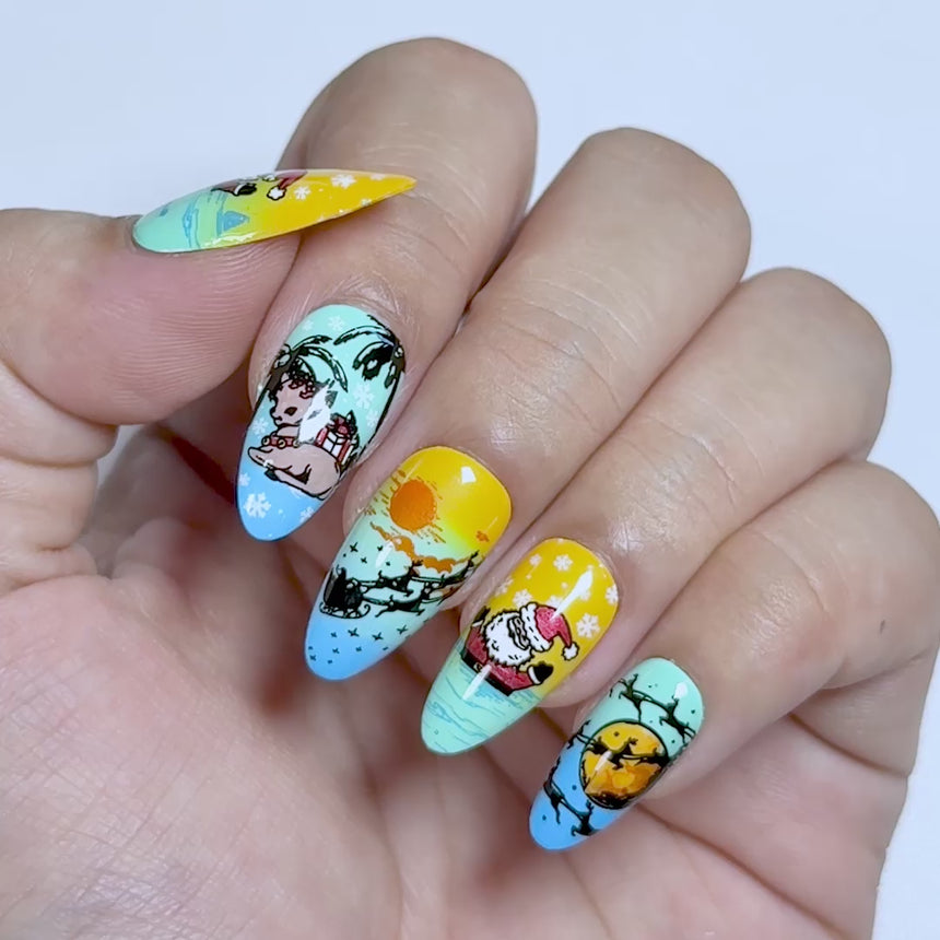 Santa and Friends (M528) - Nail Stamping Plate