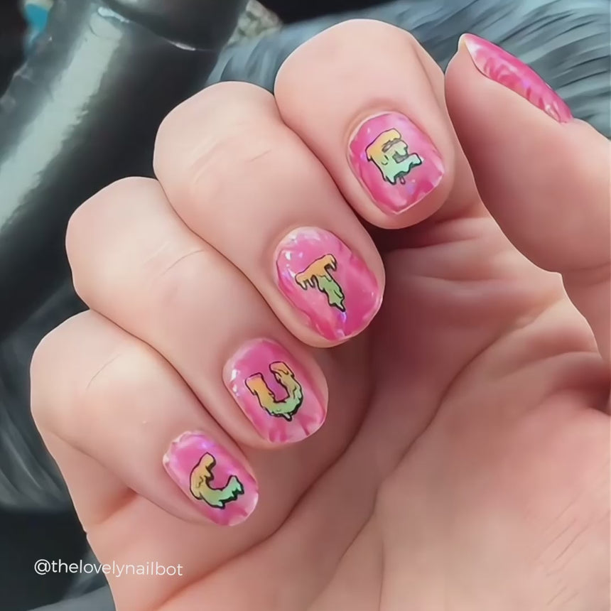 Drip Font (M544) - Nail Stamping Plate