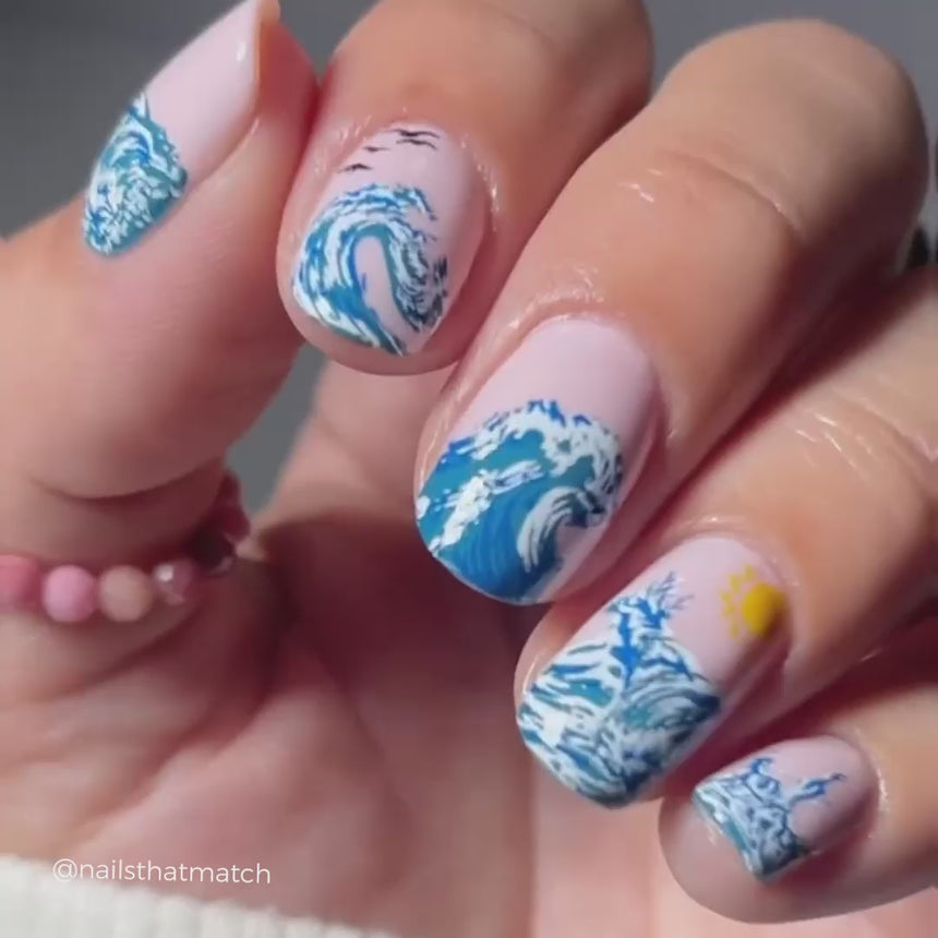Catching Waves (M526) - Nail Stamping Plate