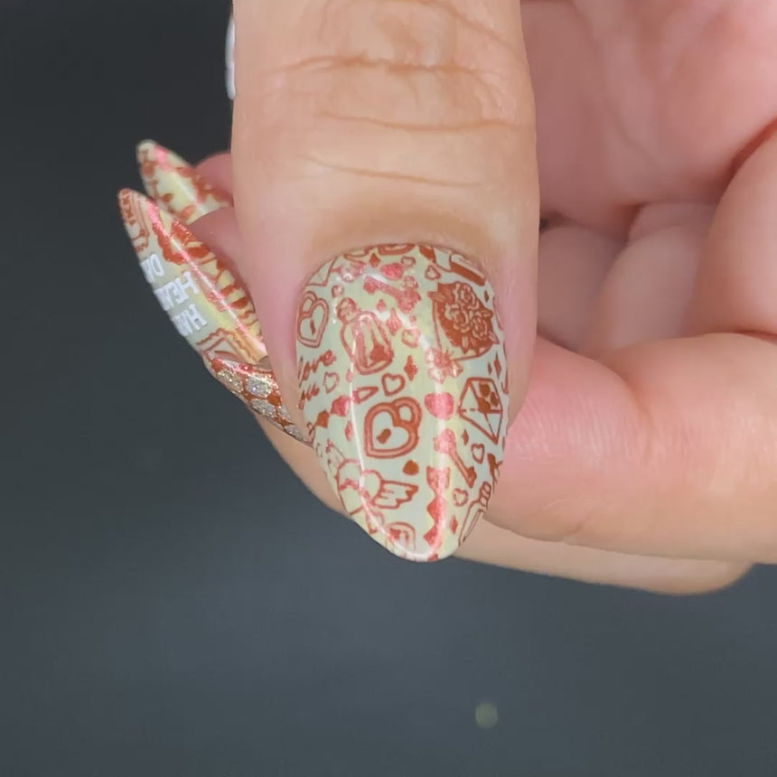 Love Letters (M451) - Nail Stamping Plate