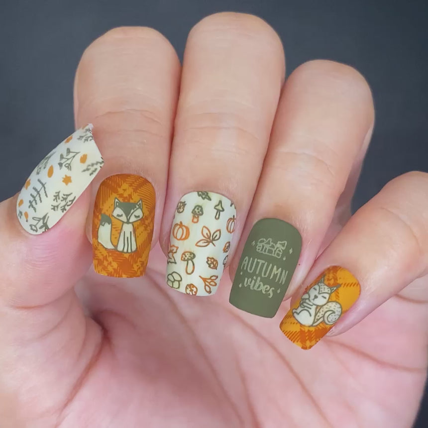 Autumn Furries (M333) - Nail Stamping Plate